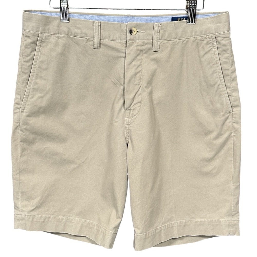 Polo Ralph Lauren Chino Stretch Classic Fit Khaki Shorts Men's 33 Pony Logo 9"